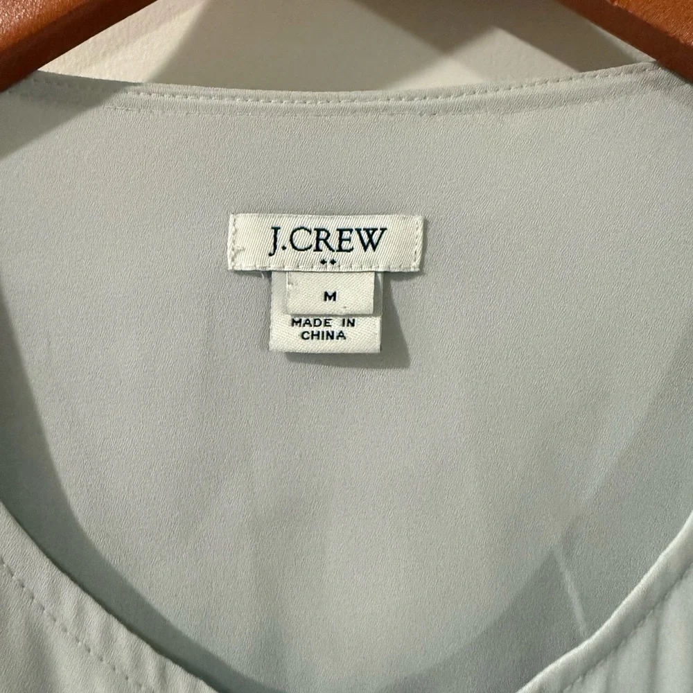 J.Crew Light Gray Cropped Zip Blouse Utility Chic Size M, Minimalist
